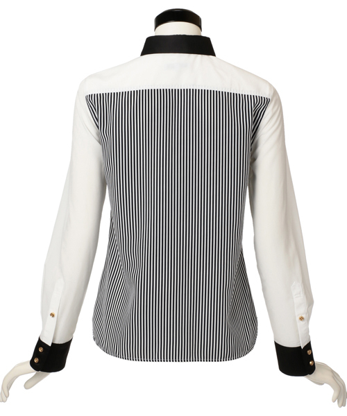 ギルドプライム レディース シャツ ブラウス カラーブロック GUILD PRIME（ギルドプライム）の「【GUILD PRIME】WOMENS ストライプ