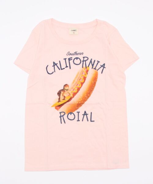 roial(ロイアル)の「GINGER-G/ROIAL(ロイアル)半袖Tシャツ(Tシャツ/カットソー・レディース・ホワイト/ライトピンク/ピンク・LARGE/MEDIUM/SMALL)」の3枚目の写真