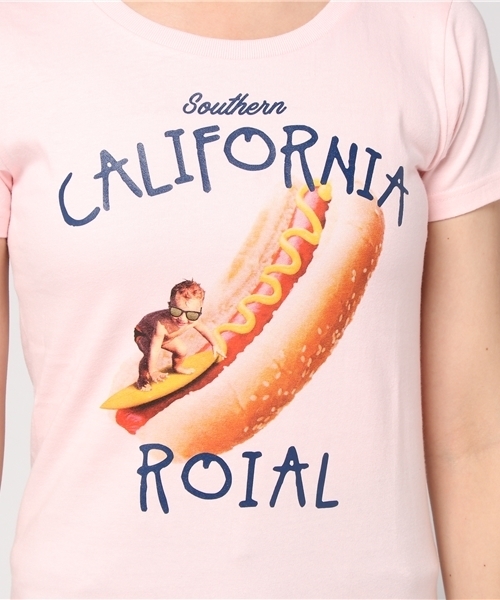 roial(ロイアル)の「GINGER-G/ROIAL(ロイアル)半袖Tシャツ(Tシャツ/カットソー・レディース・ホワイト/ライトピンク/ピンク・LARGE/MEDIUM/SMALL)」の5枚目の写真