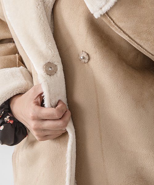 Banner Barrett（バナーバレット）の「FUR MOUTON  BLOUSON（ムートンコート・レディース・ベージュ/オフホワイト・38）」の8枚目の写真