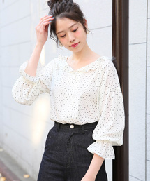 LOWRYS FARM | ＪＺドットブラウス　784925 (シャツ/ブラウス)