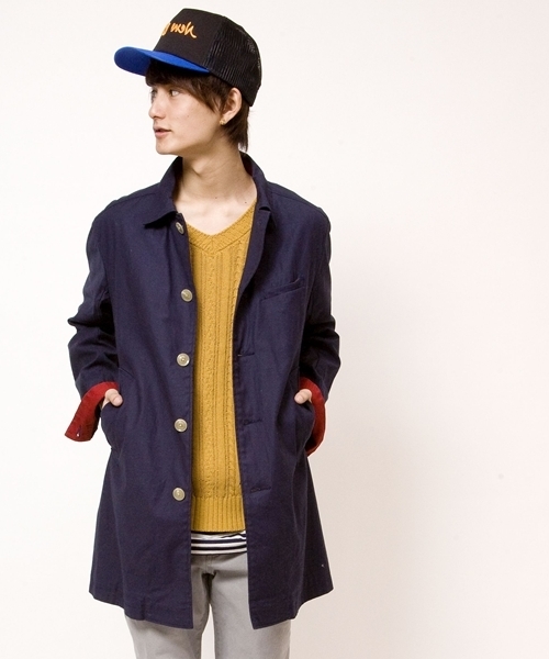WEGO(ウィゴー)の「配色ステンカラーコート(ステンカラーコート・メンズ・ターコイズブルー/ベージュ/ネイビー・MEDIUM/LARGE)」の14枚目の写真