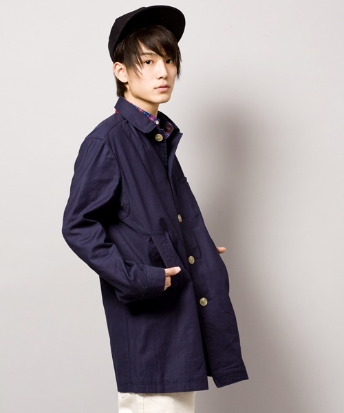 WEGO(ウィゴー)の「配色ステンカラーコート(ステンカラーコート・メンズ・ターコイズブルー/ベージュ/ネイビー・MEDIUM/LARGE)」の4枚目の写真