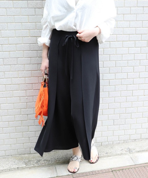 journal standard L'essage（ジャーナルスタンダードレサージュ）の「ポプリンラップパンツ◆#（その他パンツ・レディース・ブラック/ブラウン/カーキ/イエロー・FREE）」の2枚目の写真