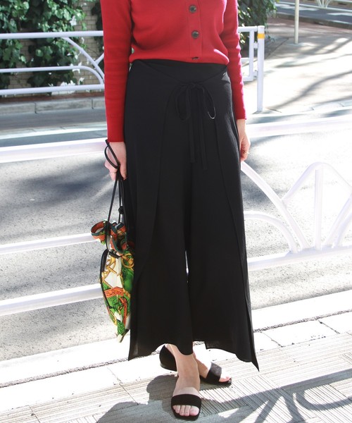 journal standard L'essage（ジャーナルスタンダードレサージュ）の「ポプリンラップパンツ◆#（その他パンツ・レディース・ブラック/ブラウン/カーキ/イエロー・FREE）」の5枚目の写真