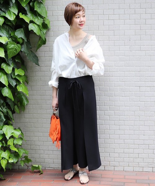 journal standard L'essage（ジャーナルスタンダードレサージュ）の「ポプリンラップパンツ◆#（その他パンツ・レディース・ブラック/ブラウン/カーキ/イエロー・FREE）」の8枚目の写真