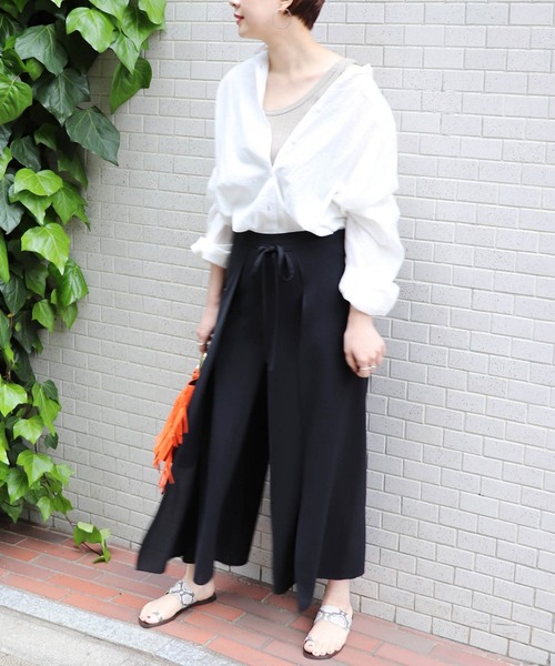 journal standard L'essage（ジャーナルスタンダードレサージュ）の「ポプリンラップパンツ◆#（その他パンツ・レディース・ブラック/ブラウン/カーキ/イエロー・FREE）」の9枚目の写真