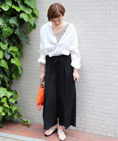 journal standard L'essage（ジャーナルスタンダードレサージュ）の「ポプリンラップパンツ◆#（その他パンツ・レディース・ブラック/ブラウン/カーキ/イエロー・FREE）」の10枚目の写真