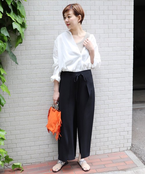 journal standard L'essage（ジャーナルスタンダードレサージュ）の「ポプリンラップパンツ◆#（その他パンツ・レディース・ブラック/ブラウン/カーキ/イエロー・FREE）」の11枚目の写真