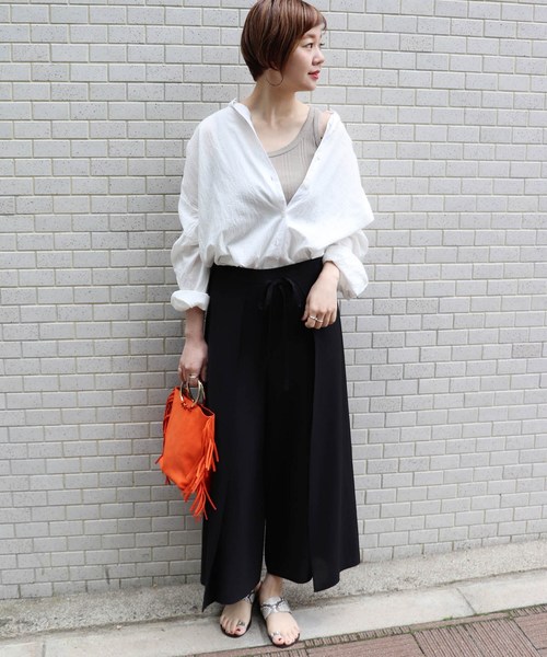 journal standard L'essage（ジャーナルスタンダードレサージュ）の「ポプリンラップパンツ◆#（その他パンツ・レディース・ブラック/ブラウン/カーキ/イエロー・FREE）」の13枚目の写真