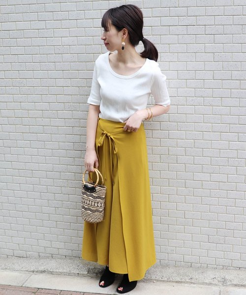 journal standard L'essage（ジャーナルスタンダードレサージュ）の「ポプリンラップパンツ◆#（その他パンツ・レディース・ブラック/ブラウン/カーキ/イエロー・FREE）」の15枚目の写真