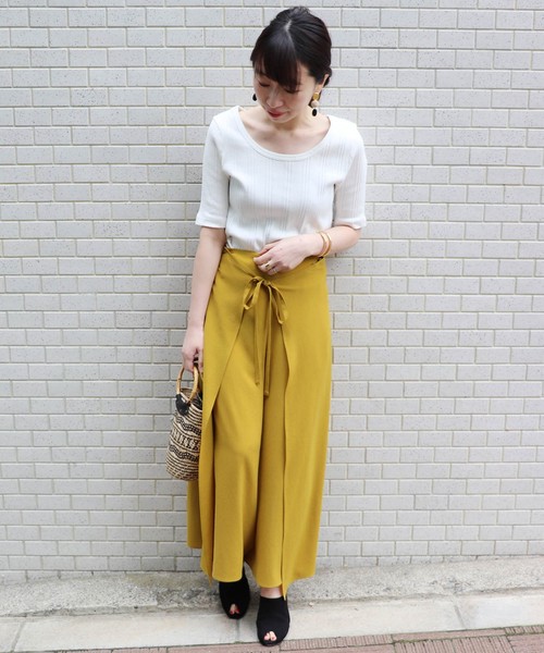 journal standard L'essage（ジャーナルスタンダードレサージュ）の「ポプリンラップパンツ◆#（その他パンツ・レディース・ブラック/ブラウン/カーキ/イエロー・FREE）」の18枚目の写真