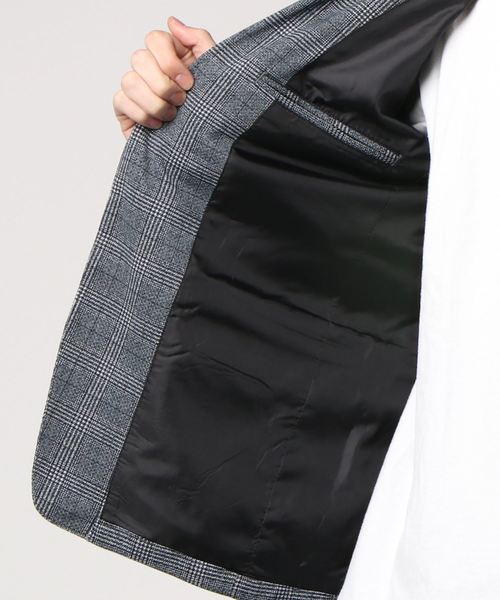 Luv maison（ラブメゾン）の「軽量素材テーラードJKT（テーラードジャケット・メンズ・ブラック×ホワイト/カーキ/ブラック・M/L）」の5枚目の写真