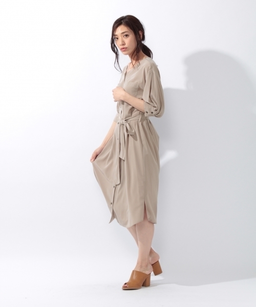 laboratory work（ラボラトリーワーク）の「ドルマンショートスリーブトロミワンピース（ワンピース・レディース・ネイビー/グレー系その他/キャメル・MEDIUM）」の14枚目の写真