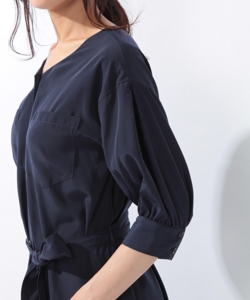laboratory work（ラボラトリーワーク）の「ドルマンショートスリーブトロミワンピース（ワンピース・レディース・ネイビー/グレー系その他/キャメル・MEDIUM）」の15枚目の写真