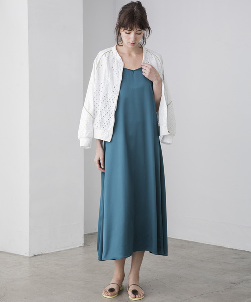 Emma Taylor（エマテイラー）の「サテンキャミドレス（ドレス・レディース・ブラック/グリーン・FREE）」の10枚目の写真