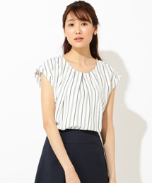 NATURAL BEAUTY BASIC | 〈ウォッシャブル〉リネンライクストライプブラウス(シャツ/ブラウス)