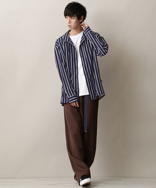 MONO-MART(モノマート)の「サテンストライプオープンカラーシャツ Long sleeve 長袖(シャツ/ブラウス・メンズ・ホワイト/ブラック/ネイビー/ブラック系その他/ブルー系その他/ホワイト系その他・FREE)」の18枚目の写真