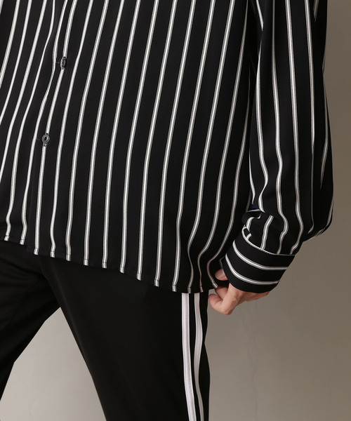 MONO-MART(モノマート)の「サテンストライプオープンカラーシャツ Long sleeve 長袖(シャツ/ブラウス・メンズ・ホワイト/ブラック/ネイビー/ブラック系その他/ブルー系その他/ホワイト系その他・FREE)」の11枚目の写真