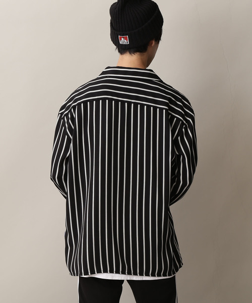 MONO-MART(モノマート)の「サテンストライプオープンカラーシャツ Long sleeve 長袖(シャツ/ブラウス・メンズ・ホワイト/ブラック/ネイビー/ブラック系その他/ブルー系その他/ホワイト系その他・FREE)」の15枚目の写真