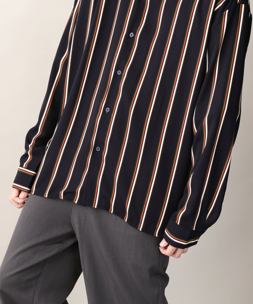 MONO-MART(モノマート)の「サテンストライプオープンカラーシャツ Long sleeve 長袖(シャツ/ブラウス・メンズ・ホワイト/ブラック/ネイビー/ブラック系その他/ブルー系その他/ホワイト系その他・FREE)」の21枚目の写真