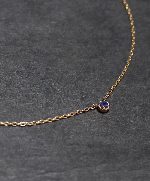 lily of the valley(リリーオブザバレイ)の「【K10】ワンポイントジュエリーネックレス(ネックレス・レディース・レッド/ピンク/ブルー/グリーン・FREE)」の5枚目の写真