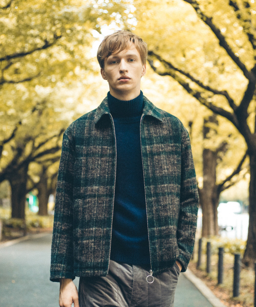 ABAHOUSE（アバハウス）の「シャギーチェックブルゾン（ブルゾン・メンズ・ブラック/ネイビー/グリーン・44/46/48）」の3枚目の写真