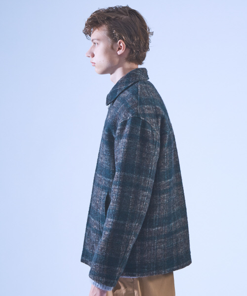 ABAHOUSE（アバハウス）の「シャギーチェックブルゾン（ブルゾン・メンズ・ブラック/ネイビー/グリーン・44/46/48）」の14枚目の写真