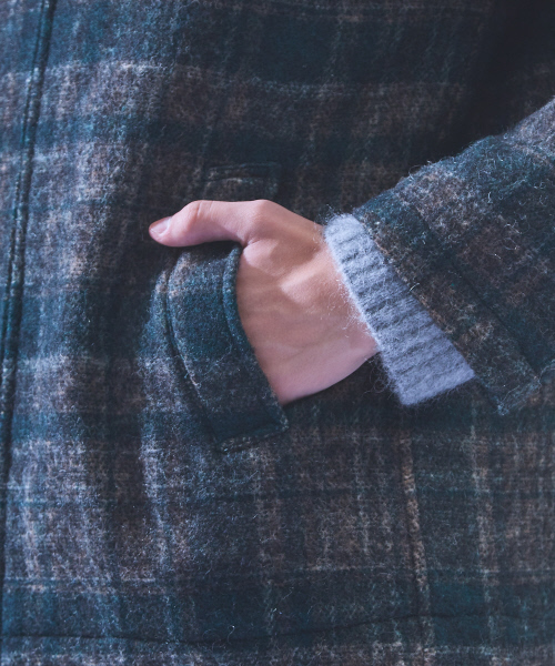 ABAHOUSE（アバハウス）の「シャギーチェックブルゾン（ブルゾン・メンズ・ブラック/ネイビー/グリーン・44/46/48）」の18枚目の写真