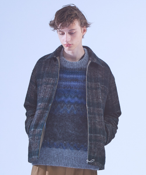 ABAHOUSE（アバハウス）の「シャギーチェックブルゾン（ブルゾン・メンズ・ブラック/ネイビー/グリーン・44/46/48）」の21枚目の写真