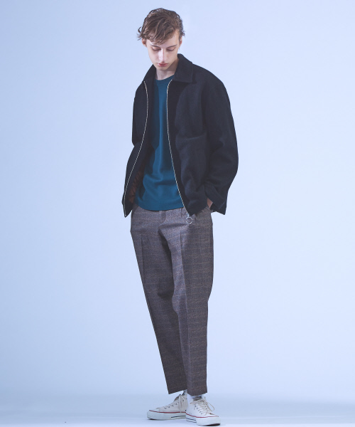 ABAHOUSE（アバハウス）の「シャギーチェックブルゾン（ブルゾン・メンズ・ブラック/ネイビー/グリーン・44/46/48）」の9枚目の写真