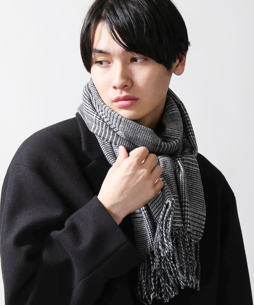 WEGO（ウィゴー）の「WEGO/カシミヤタッチチェックストール（ストール/ショール・メンズ・グレー/グレー系その他2/ブラウン系その他2・FREE）」の2枚目の写真