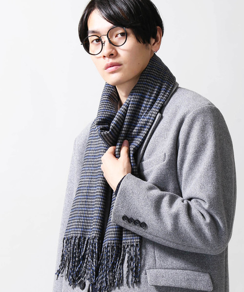 WEGO（ウィゴー）の「WEGO/カシミヤタッチチェックストール（ストール/ショール・メンズ・グレー/グレー系その他2/ブラウン系その他2・FREE）」の3枚目の写真