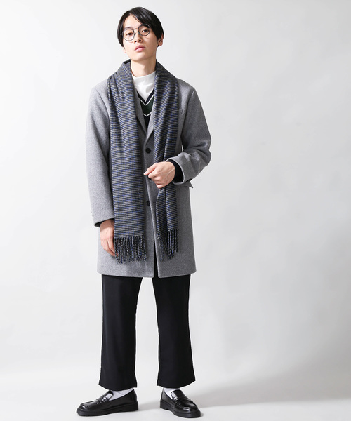 WEGO（ウィゴー）の「WEGO/カシミヤタッチチェックストール（ストール/ショール・メンズ・グレー/グレー系その他2/ブラウン系その他2・FREE）」の7枚目の写真