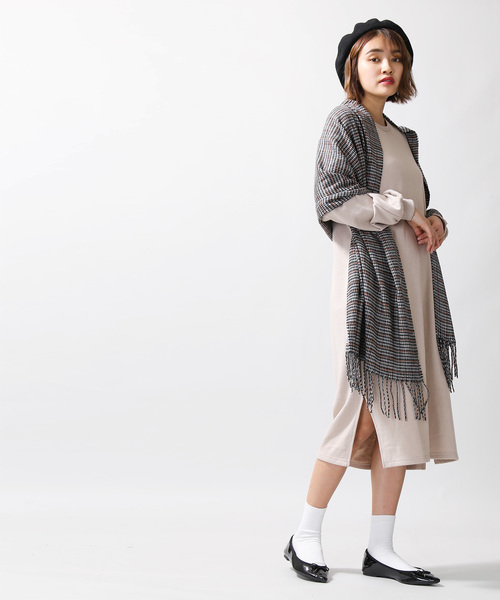 WEGO（ウィゴー）の「WEGO/カシミヤタッチチェックストール（ストール/ショール・メンズ・グレー/グレー系その他2/ブラウン系その他2・FREE）」の5枚目の写真