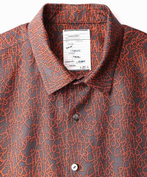 SHAREEF（シャリーフ）の「LETTERING PATTERN S/S SHIRTS（シャツ/ブラウス・メンズ・ブラック/オレンジ/モカ・1/2/3）」の14枚目の写真