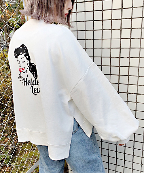 apres jour（アプレジュール）の「アソート柄レトロプリントスウェット【ZOZOTOWN限定アイテム】（スウェット・レディース・ベージュ/オフホワイト/サックスブルー/その他/ラベンダー・フリー）」の12枚目の写真