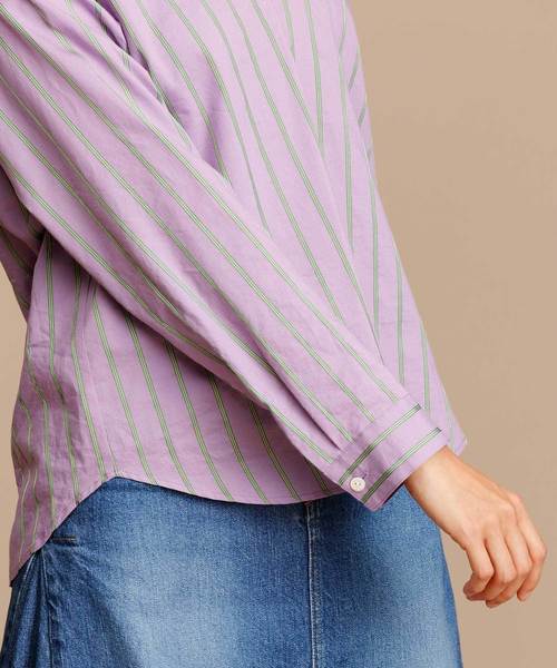 Munich（ミューニック）の「イタリア製シルクレーヨンストライププルオーバーシャツ（シャツ/ブラウス・レディース・ベージュ/ネイビー/ラベンダー/ピンク・FREE）」の15枚目の写真