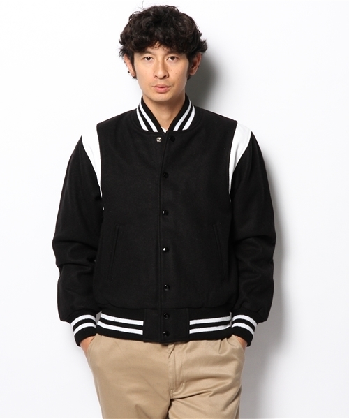 AMERICAN RAG CIE(アメリカンラグシー)の「GOLDEN BEAR 別注スタジャン 113-GLB-7613∴(スタジャン・メンズ・ネイビー/ブラック・SMALL/MEDIUM)」の3枚目の写真