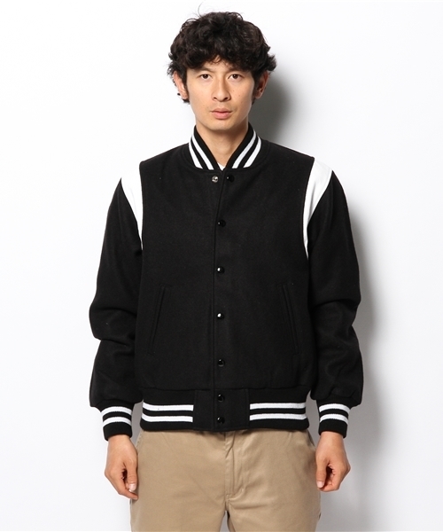 AMERICAN RAG CIE(アメリカンラグシー)の「GOLDEN BEAR 別注スタジャン 113-GLB-7613∴(スタジャン・メンズ・ネイビー/ブラック・SMALL/MEDIUM)」の7枚目の写真