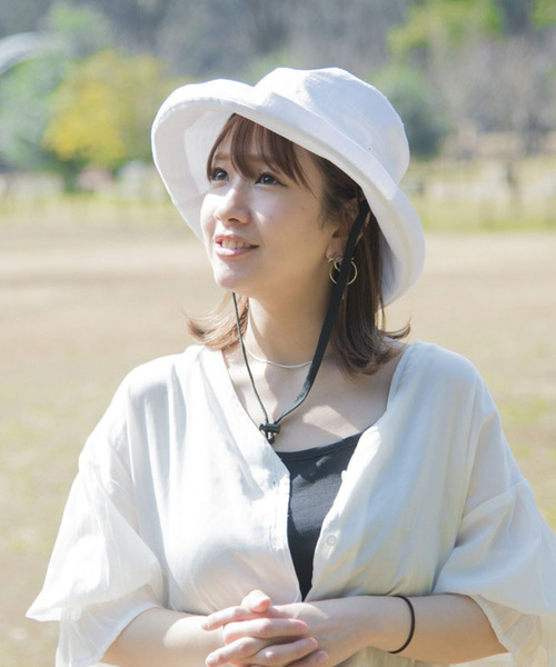 OVERRIDE(オーバーライド)の「【ミルサ】『UVカット』コットンハット(ハット・レディース・ダークグリーン/ホワイト/レッド/ブルー/ベージュ/ブラック/ネイビー/グレー・58cm/60cm/54cm/62cm/56cm)」の20枚目の写真