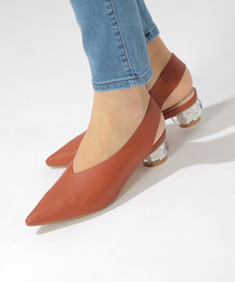 クリアヒールVカットパンプス