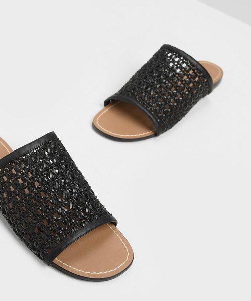 CHARLES & KEITH(チャールズ & キース)の「ウィッカーエスク スライダー / Wicker-esque Sliders(スリッポン・レディース・ホワイト/ブラック/ベビーピンク・22.5cm/23cm/23.5cm/24.5cm/25cm)」の13枚目の写真