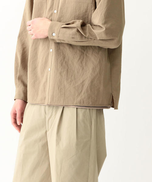 Steven Alan（スティーブンアラン）の「＜Steven Alan＞ DRY/TCH 2P BAND COLLAR SHIRT-BOLD/シャツ（シャツ/ブラウス・メンズ・ダークグレー/ベージュ・S/M/L/XL）」の8枚目の写真