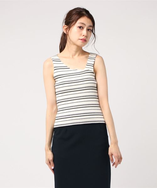 one way（ワンウェイ）の「アシメニットタンク（ニット/セーター・レディース・ライトブルー/レッド/ライトブラウン/ブラック/ベージュ/ホワイト系その他/ブルー系その他・FREE）」の2枚目の写真