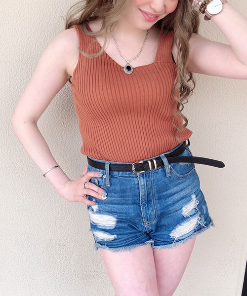 one way（ワンウェイ）の「アシメニットタンク（ニット/セーター・レディース・ライトブルー/レッド/ライトブラウン/ブラック/ベージュ/ホワイト系その他/ブルー系その他・FREE）」の4枚目の写真