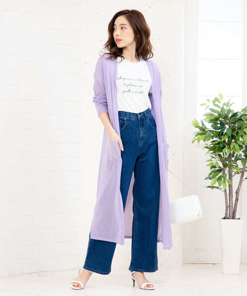 KOBE LETTUCE（コウベレタス）の「［ M L XL ］ 選べる3丈 シアーニットカーディガン（カーディガン/ボレロ・レディース・ブラック/ベージュ/ネイビー/アイボリー/ミント/ライトパープル/コーラルピンク/ブラウン/グレー/カーキ/レンガ/ピンク系その他/グリーン/オレンジ/オレンジ系その他/ベージュ系その他/ブラック系/スモークピンク/ライトカーキ/ネイビー系/ベージュ系/モカ/ブルー/オレンジ系/ターコイズブルー/ブルー系/ホワイト・1/2/4/3/6/5/7/8/9）」の20枚目の写真