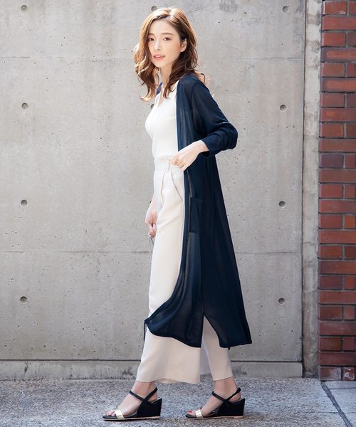 KOBE LETTUCE（コウベレタス）の「［ M L XL ］ 選べる3丈 シアーニットカーディガン（カーディガン/ボレロ・レディース・ブラック/ベージュ/ネイビー/アイボリー/ミント/ライトパープル/コーラルピンク/ブラウン/グレー/カーキ/レンガ/ピンク系その他/グリーン/オレンジ/オレンジ系その他/ベージュ系その他/ブラック系/スモークピンク/ライトカーキ/ネイビー系/ベージュ系/モカ/ブルー/オレンジ系/ターコイズブルー/ブルー系/ホワイト・1/2/4/3/6/5/7/8/9）」の15枚目の写真