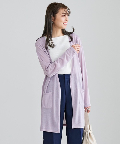 KOBE LETTUCE（コウベレタス）の「［ M L XL ］ 選べる3丈 シアーニットカーディガン（カーディガン/ボレロ・レディース・ブラック/ベージュ/ネイビー/アイボリー/ミント/ライトパープル/コーラルピンク/ブラウン/グレー/カーキ/レンガ/ピンク系その他/グリーン/オレンジ/オレンジ系その他/ベージュ系その他/ブラック系/スモークピンク/ライトカーキ/ネイビー系/ベージュ系/モカ/ブルー/オレンジ系/ターコイズブルー/ブルー系/ホワイト・1/2/4/3/6/5/7/8/9）」の22枚目の写真