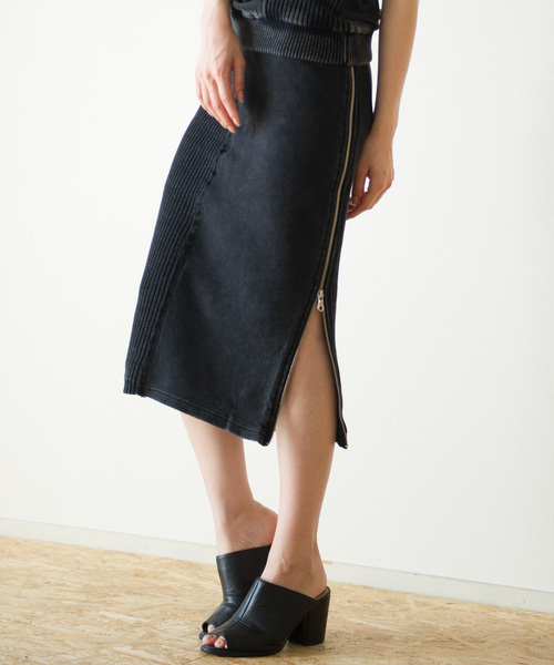 ROGER AND RAW(ロジャーアンドロウ)の「Roger&Raw / 畦切替SK(スカート・レディース・ホワイト/ブラック/グレー/ネイビー・M)」の2枚目の写真